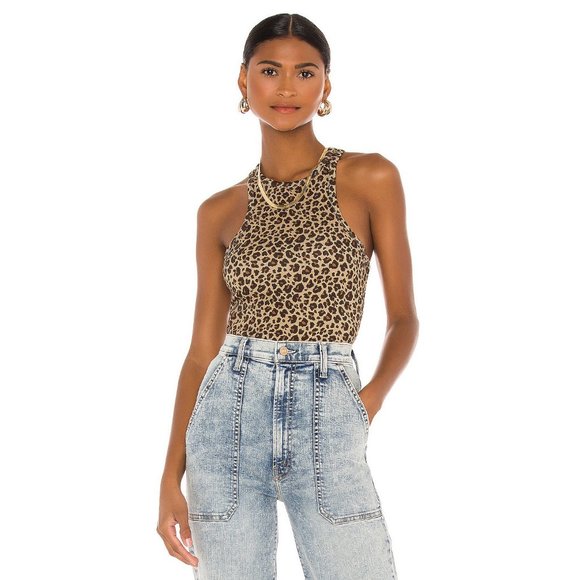 Lovers + Friends Tops - Lovers + Friends Leopard Racer Front Tank Top S